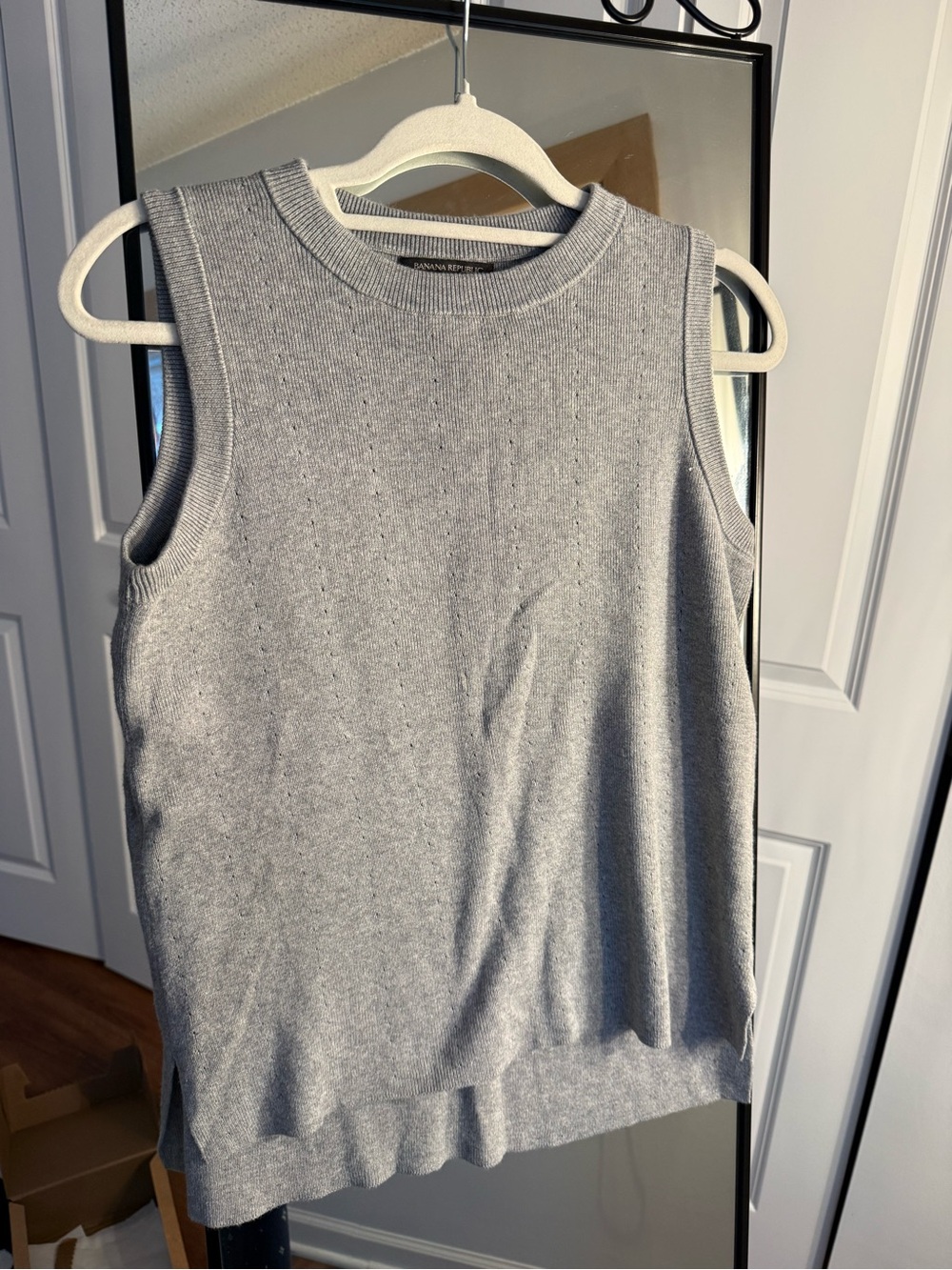 Gray Sleeveless Knit Top by Banana Republic